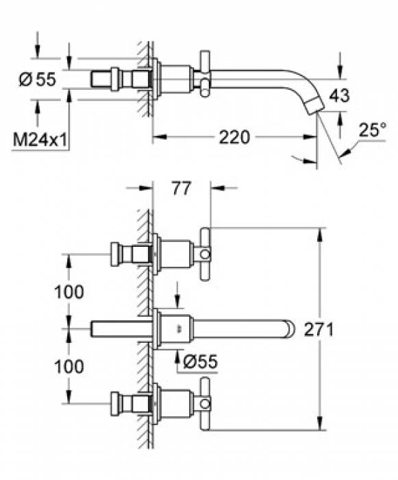 Смеситель для раковины GROHE Atrio Ypsilon 20387000. Фото